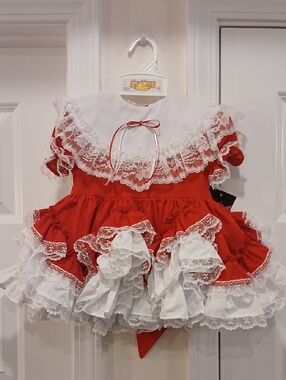 New Lid'l Dollys Original Southern Belle Dress Red Size Toddler 1 (24 Months)
